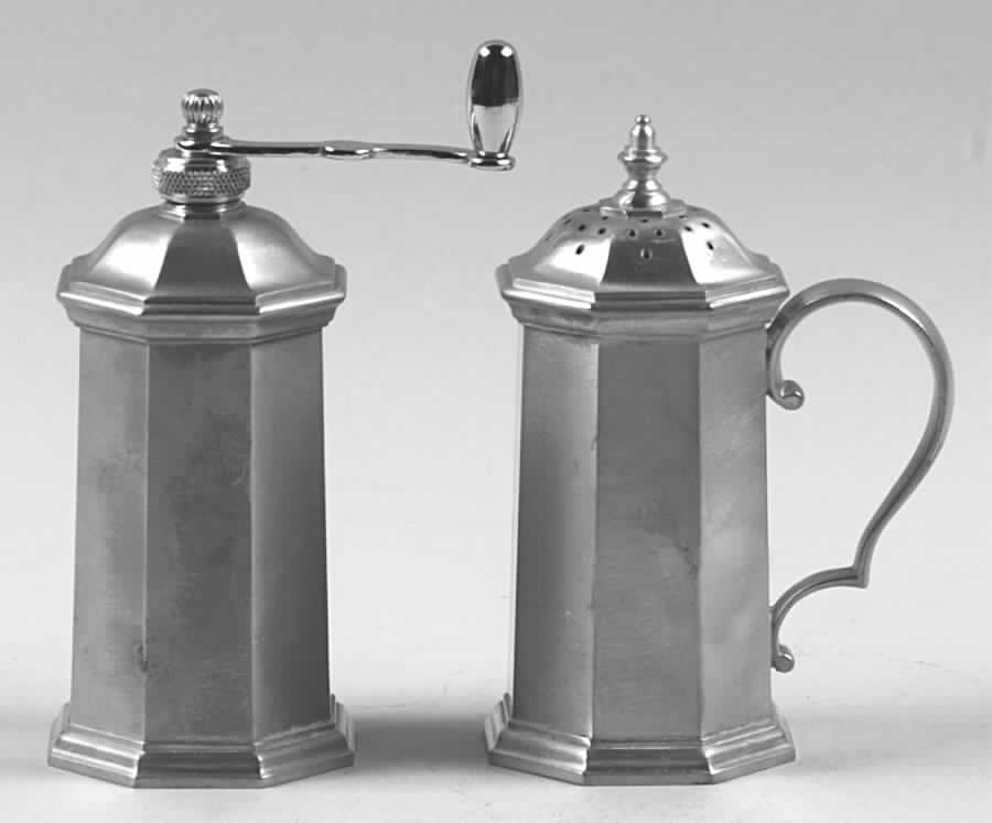 Octette (Pewter, Hollowware) Pewter Salt and Pepper Mill Set by Gorham Silver-1