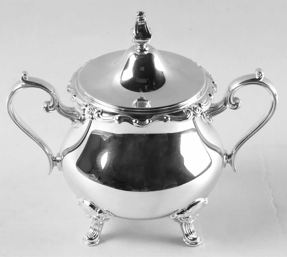 Rondo (Silverplate, Hollowware) Sugar Bowl & Lid by Gorham Silver-1