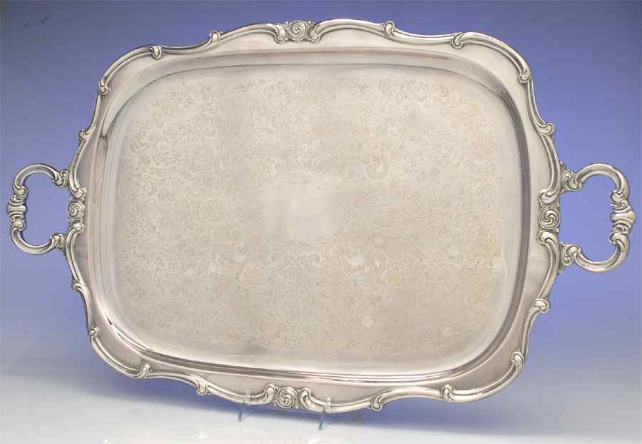 Rondo (Silverplate, Hollowware) Large Silverplate Waiter Tray by Gorham Silver-1