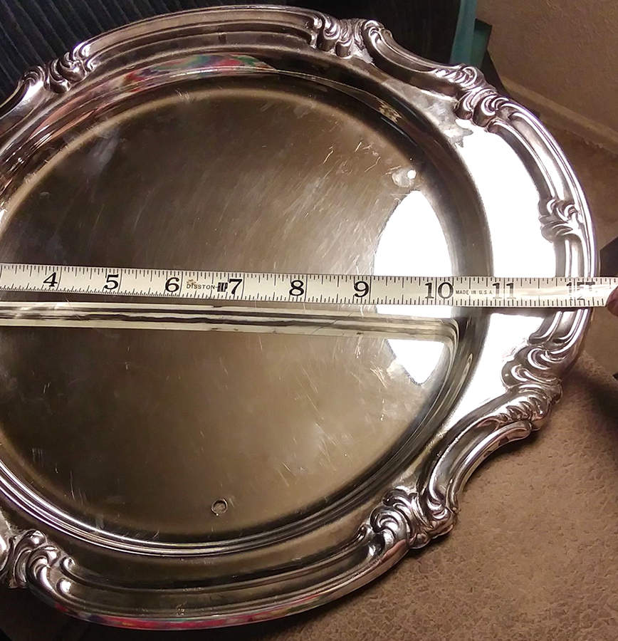Scroll (Silverplate, Hollowware) 12" Round Tray by Gorham Silver-1