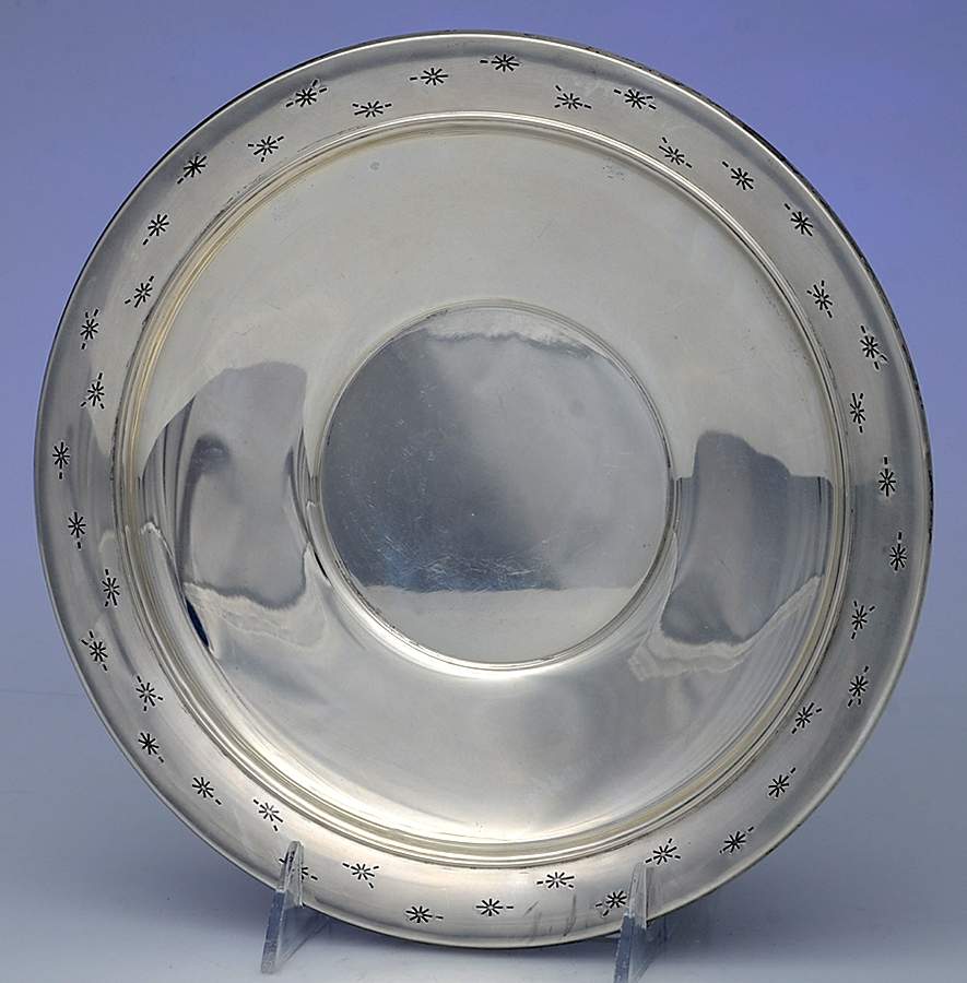 Stardust (Sterling, 1957, Hollowware) 9" Sandwich Plate by Gorham Silver-1