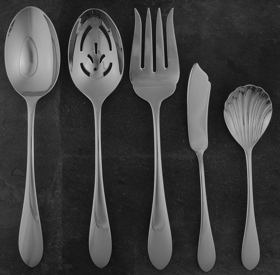 Meredith (Stainless) 5 Piece Hostess Set by Gorham Silver-1