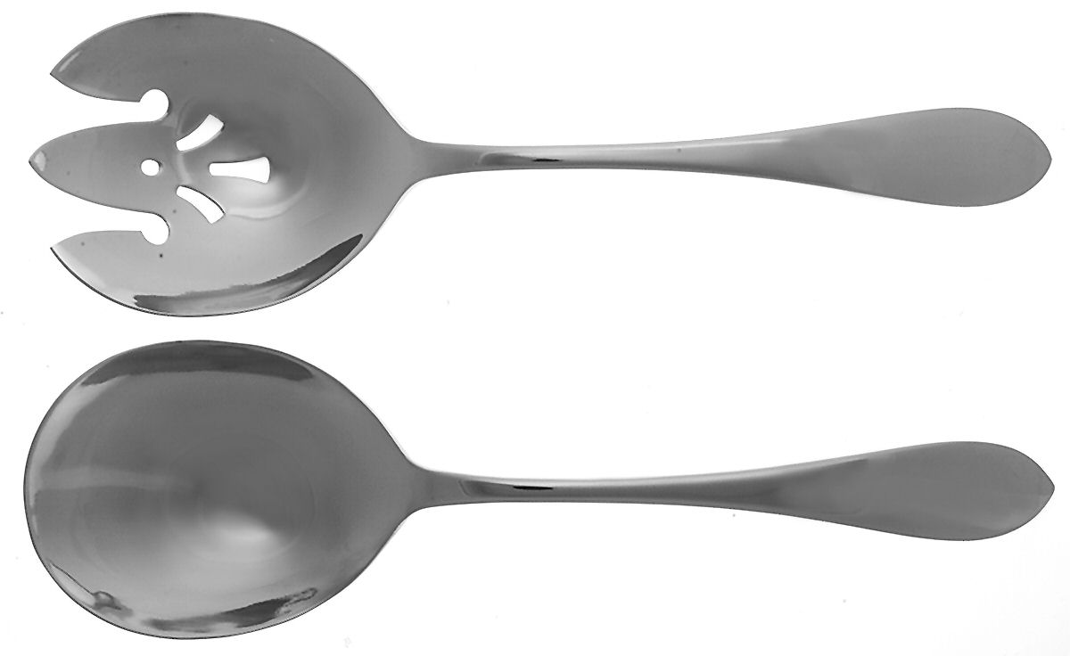 Meredith (Stainless) (2 Pc) Solid Salad Set by Gorham Silver-1