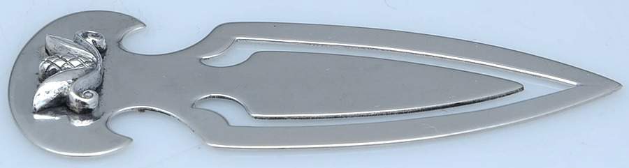 Acorn (Sterling, 1915, Hollowware) Book Mark by Georg Jensen (Denmark)-1