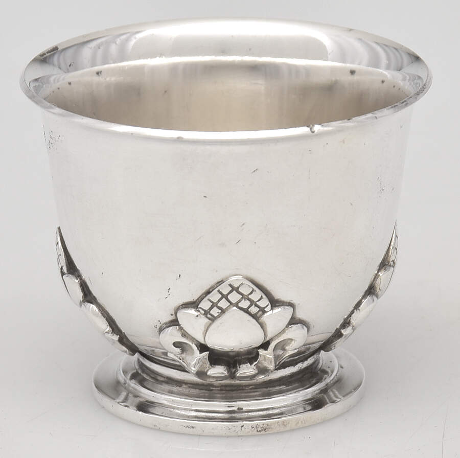 Acorn (Sterling, 1915, Hollowware) Egg Cup by Georg Jensen (Denmark)-1