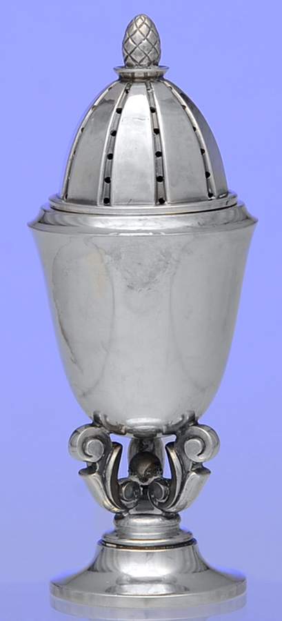 Acorn (Sterling, 1915, Hollowware) Pepper Shaker by Georg Jensen (Denmark)-1