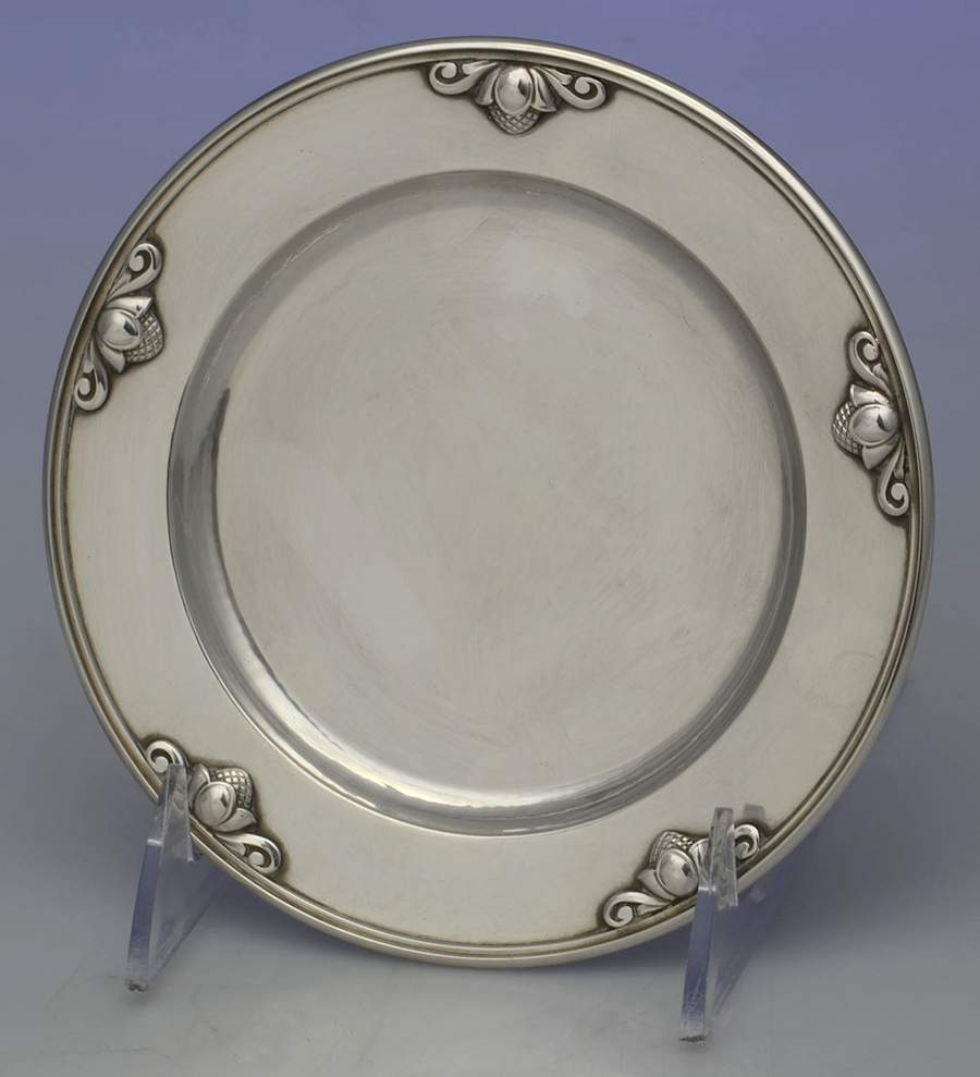 Acorn (Sterling, 1915, Hollowware) Bread Plate by Georg Jensen (Denmark)-1