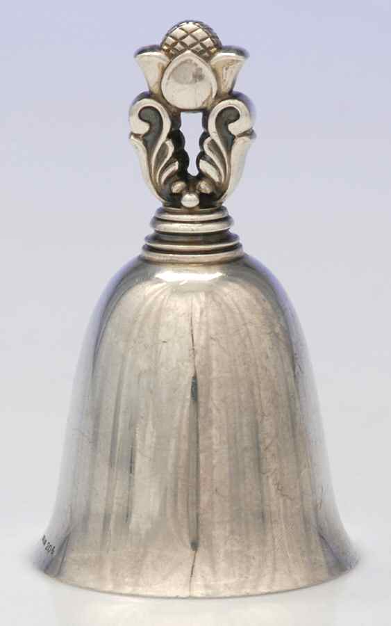 Acorn (Sterling, 1915, Hollowware) Sterling Tea Bell by Georg Jensen (Denmark)-1