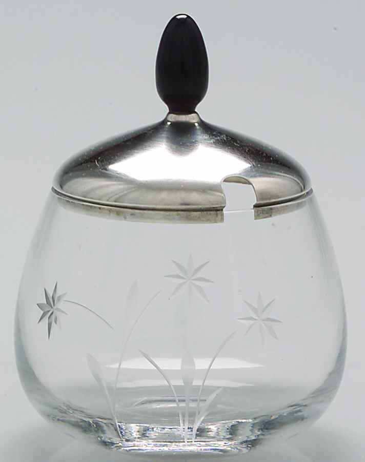 Celeste (Sterling, 1956, Hollowware) Crystal Marmalade & Sterling Lid by Gorham Silver-1