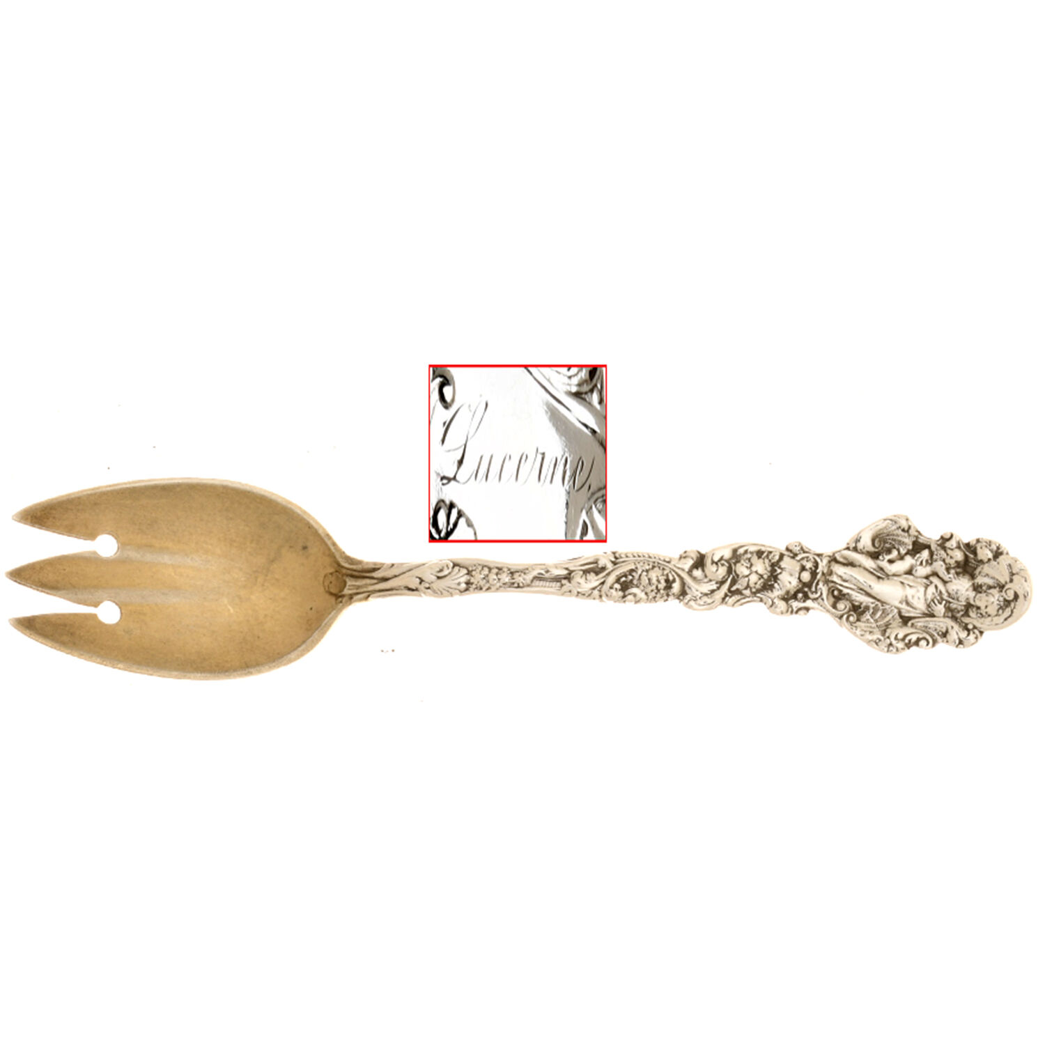 Versailles (Sterling, 1888, Monograms) Small Ice Cream Fork by Gorham Silver-1