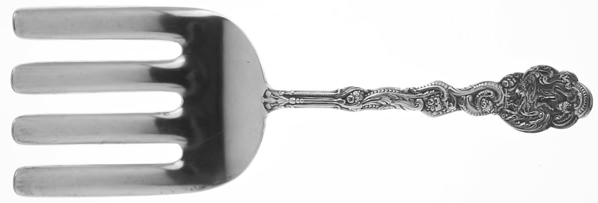 Versailles (Sterling, 1888, Monograms) 4 Prong Large Solid Serving Asparagus Fork by Gorham Silver-1
