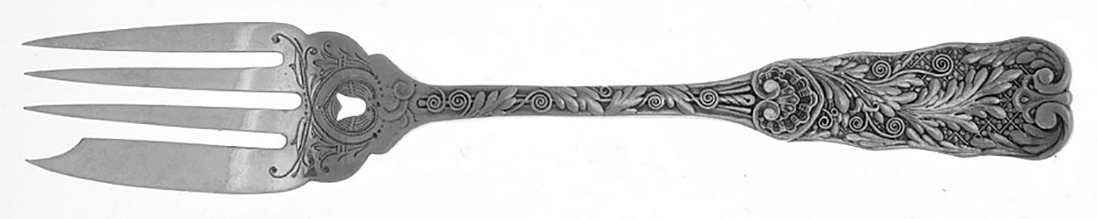 St. Cloud (Sterling, 1885) Bright Cut Individual Salad/Pastry Fork by Gorham Silver-1