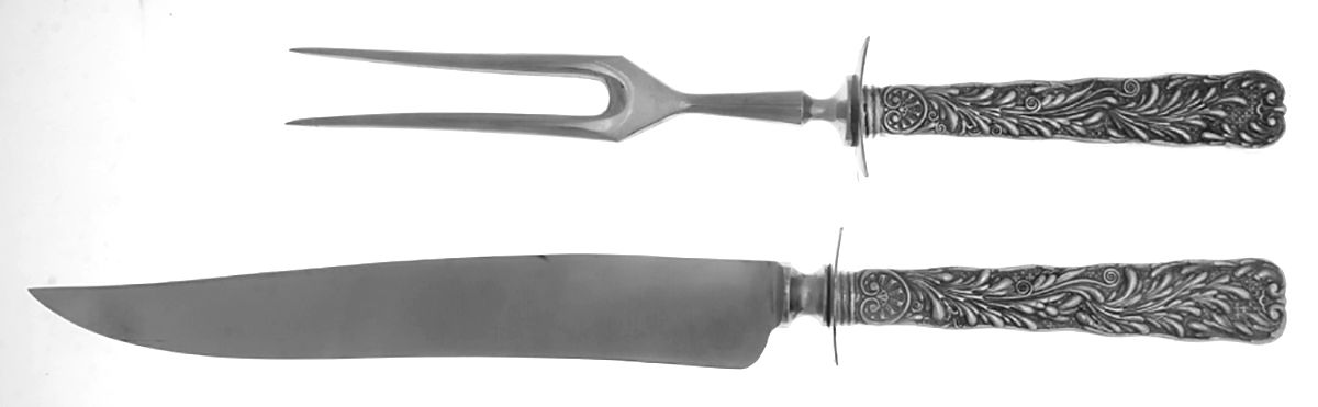 St. Cloud (Sterling, 1885) Large 2-Piece Roast Carving Set w/ Stainless Blade by Gorham Silver-1