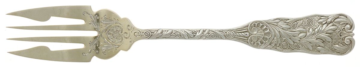 St. Cloud (Sterling, 1885, Monograms) Individual Salad Fork Bright Cut by Gorham Silver-1