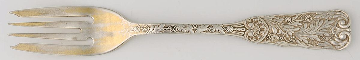 St. Cloud (Sterling, 1885, Monograms) Small Individual Solid Fish/Salad Fork by Gorham Silver-1