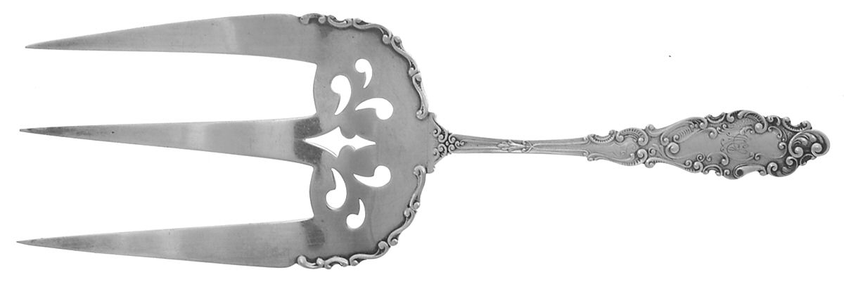Luxembourg (Sterling, 1893, Monograms) Solid Toast Serving Fork by Gorham Silver-1