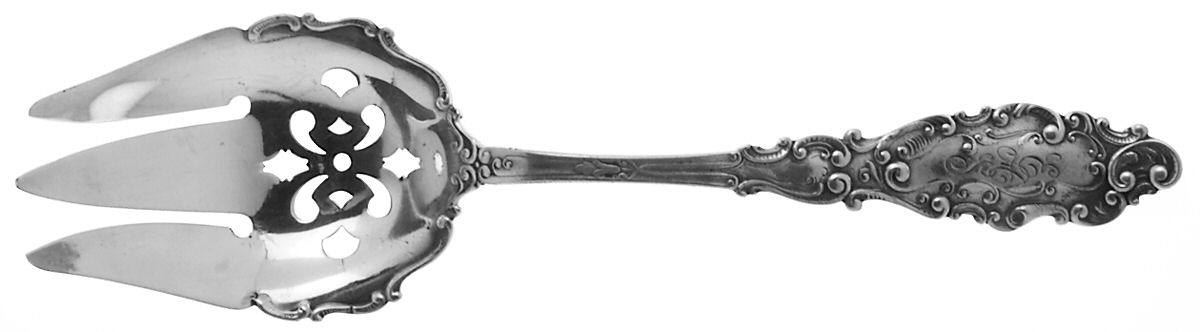 Luxembourg (Sterling, 1893, Monograms) Solid Salad Serving Fork by Gorham Silver-1