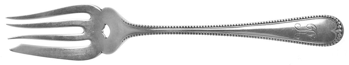 Newcastle (Sterling, 1895, Monograms) Pastry Fork by Gorham Silver-1
