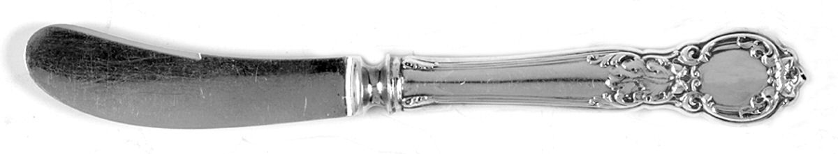 Royal Oak (Sterling, 1902, Monograms) Hlw Hndl Butter Spreader (Slvpt Bld) by Gorham Silver-1
