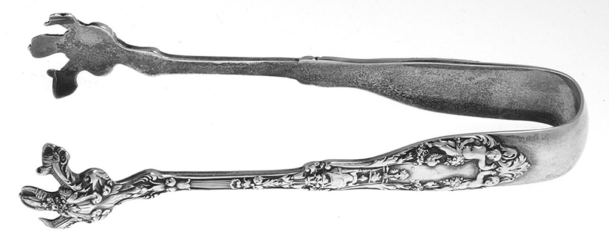 Paris (Sterling, 1900, No Monograms) Large Sugar Tongs by Gorham Silver-1
