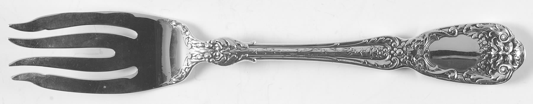 Florentine-Florenz (Sterling, 1901, Monograms)  Large Individual Solid Fish/Salad Fork by Gorham Silver-1