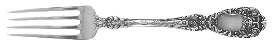 Florentine-Florenz (Sterling, 1901, Monograms)  Fork by Gorham Silver-1