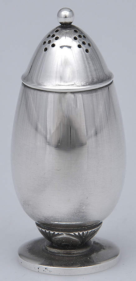 Cactus (Sterling, 1930, Hollowware) Pepper Shaker-Individual by Georg Jensen (Denmark)-1