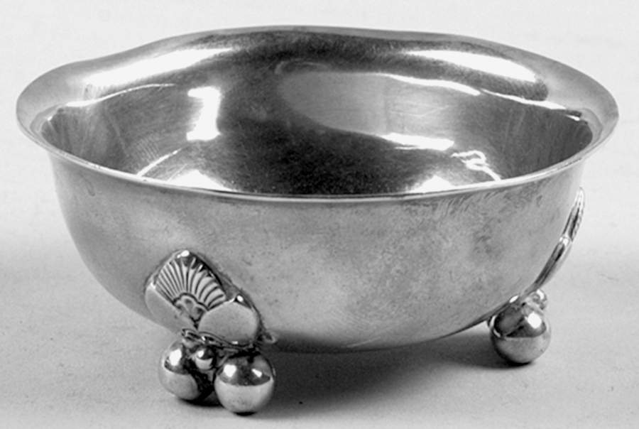Cactus (Sterling, 1930, Hollowware) Solid Individual Tea Strainer Bowl by Georg Jensen (Denmark)-1