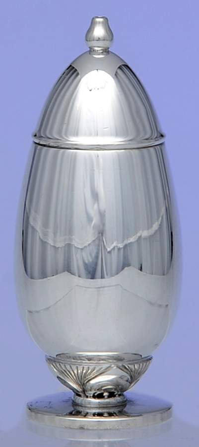 Cactus (Sterling, 1930, Hollowware) Salt Shaker by Georg Jensen (Denmark)-1