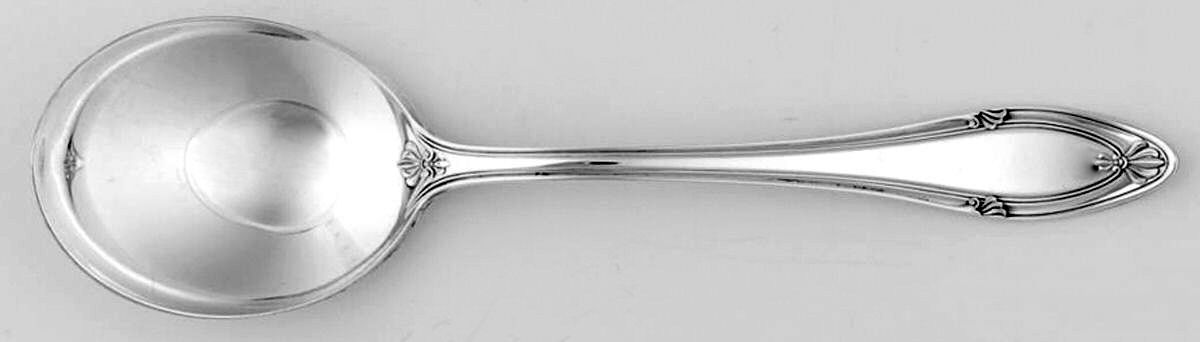 Providence (Silverplate, 1920, Monograms) Round Bowl Soup Spoon (Gumbo) by Gorham Silver-1