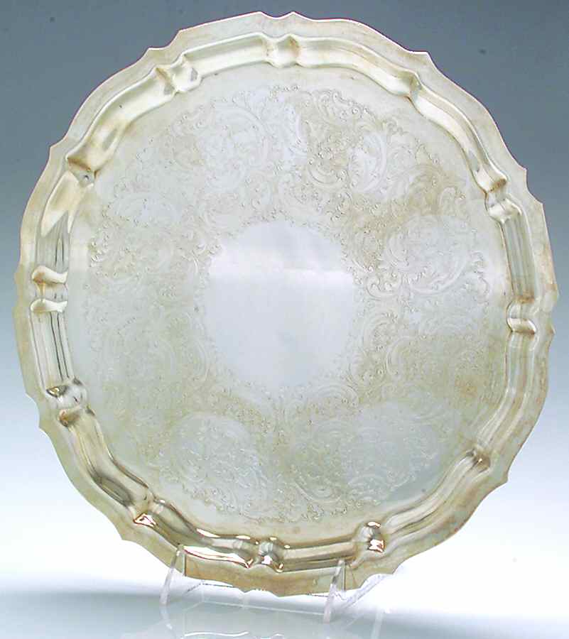 Chippendale (Silverplate, Hollowware) 12" Round Tray by Gorham Silver-1