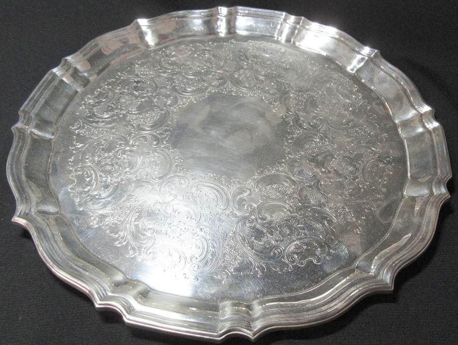Chippendale (Silverplate, Hollowware) 14" Round Tray by Gorham Silver-1