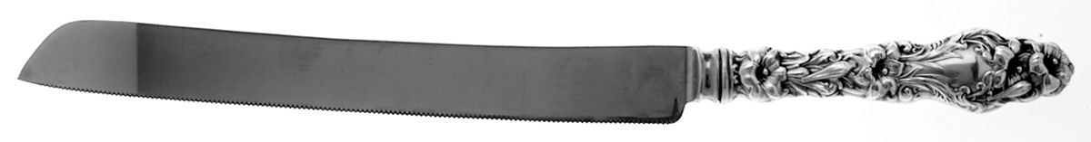 Lily (Sterling, 1991, No Monograms) Wedding Cake Knife with Stainless Blade by Gorham Silver-1
