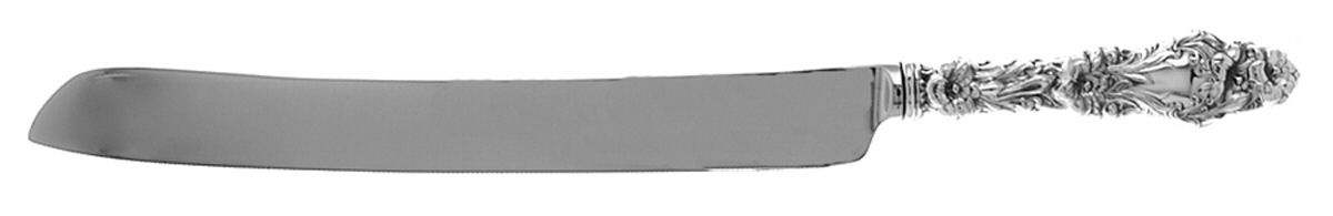 Lily (Sterling, 1991, No Monograms) Wedding Cake Knife with Stainless Blade by Gorham Silver-1