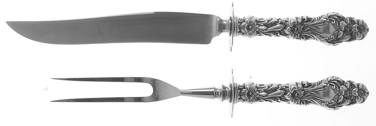 Lily (Sterling, 1991, No Monograms) Small Stainless Blade 2-Piece Steak Carving Set by Gorham Silver-1
