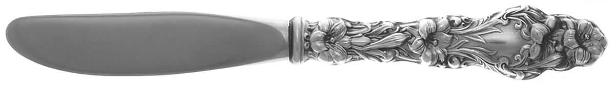 Lily (Sterling, 1991, No Monograms) Modern Hollow Butter Spreader (Stainless) by Gorham Silver-1