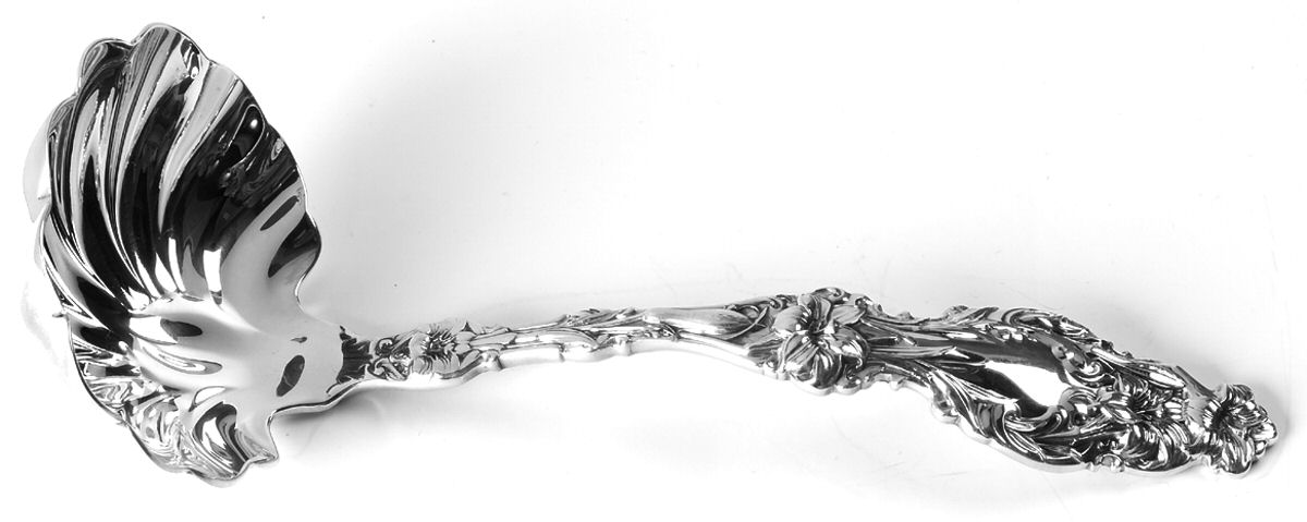 Lily (Sterling, 1991, No Monograms) Solid Gravy Ladle by Gorham Silver-1