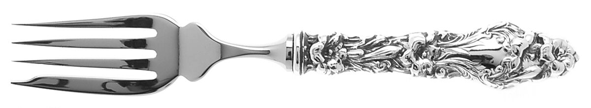 Lily (Sterling, 1991, No Monograms) Individual Hollow Fish Fork, Stainless Tines by Gorham Silver-1