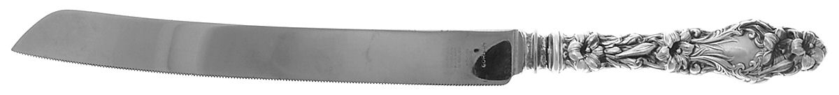 Lily (Sterling, 1991, No Monograms) Wedding Cake Knife Stainless Blade by Gorham Silver-1