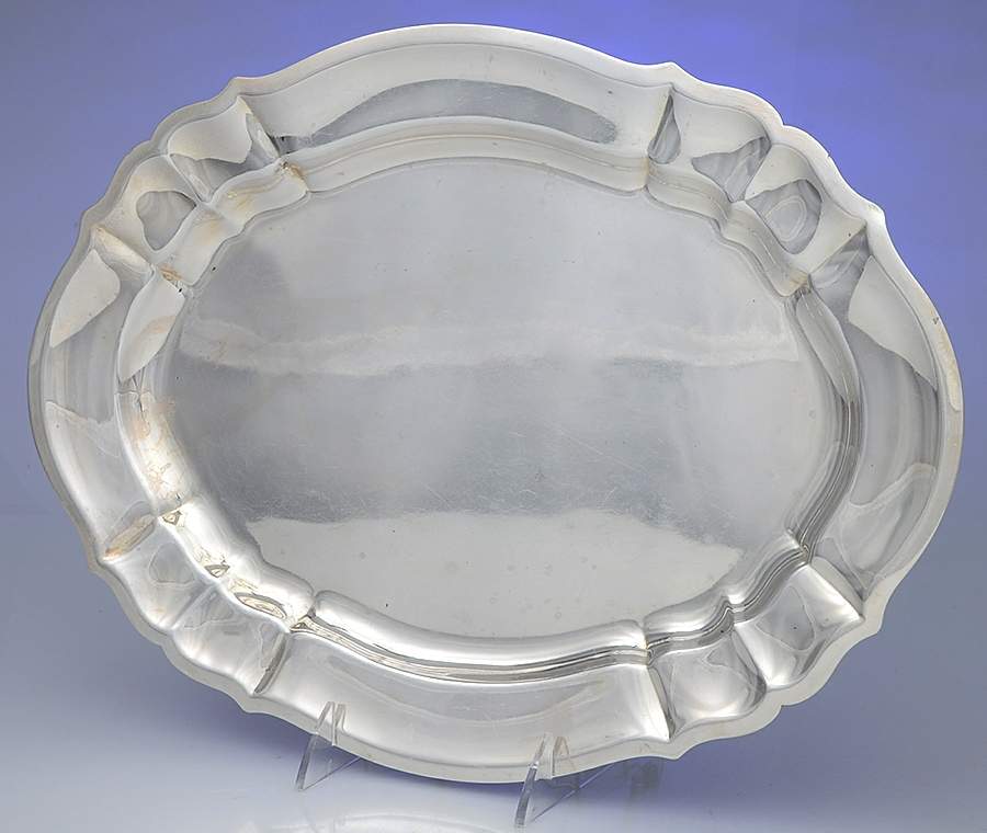 Chippendale (Sterling, Hollowware) 15" Oval Serving Platter by Gorham Silver-1