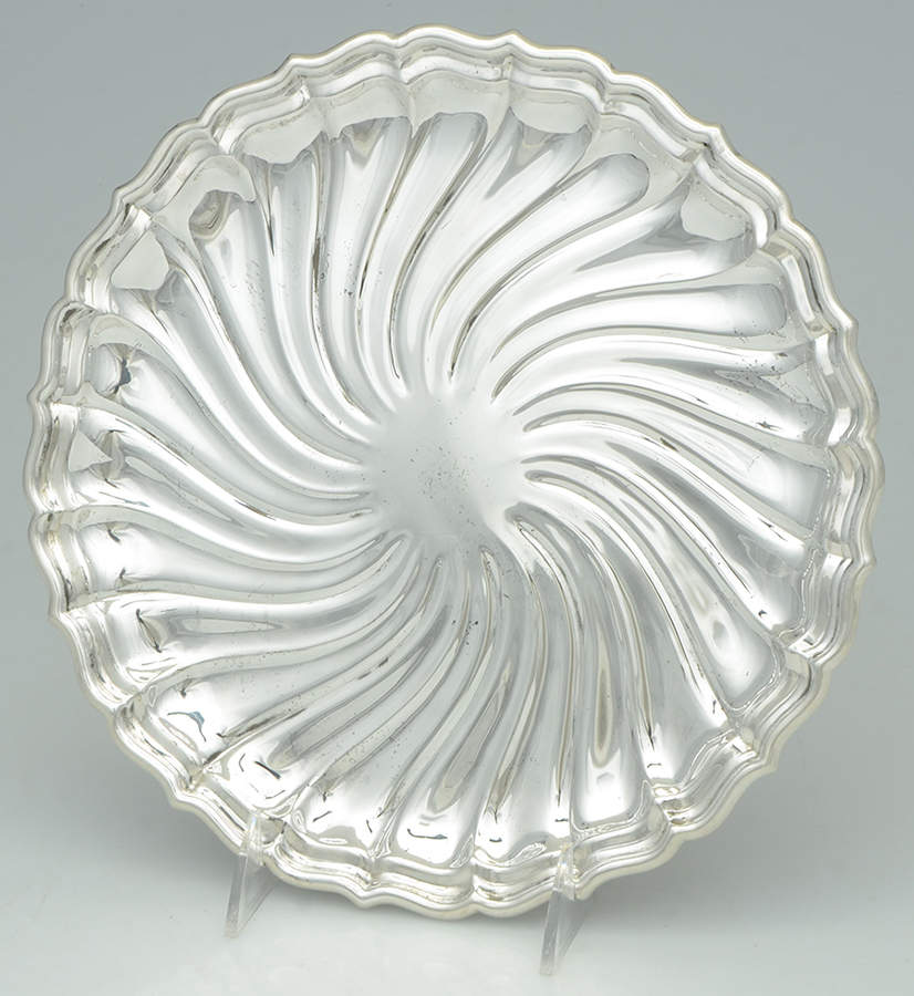 Swirled Flutes (Sterling, Hollowware) 10" Sandwich Plate by Gorham Silver-1