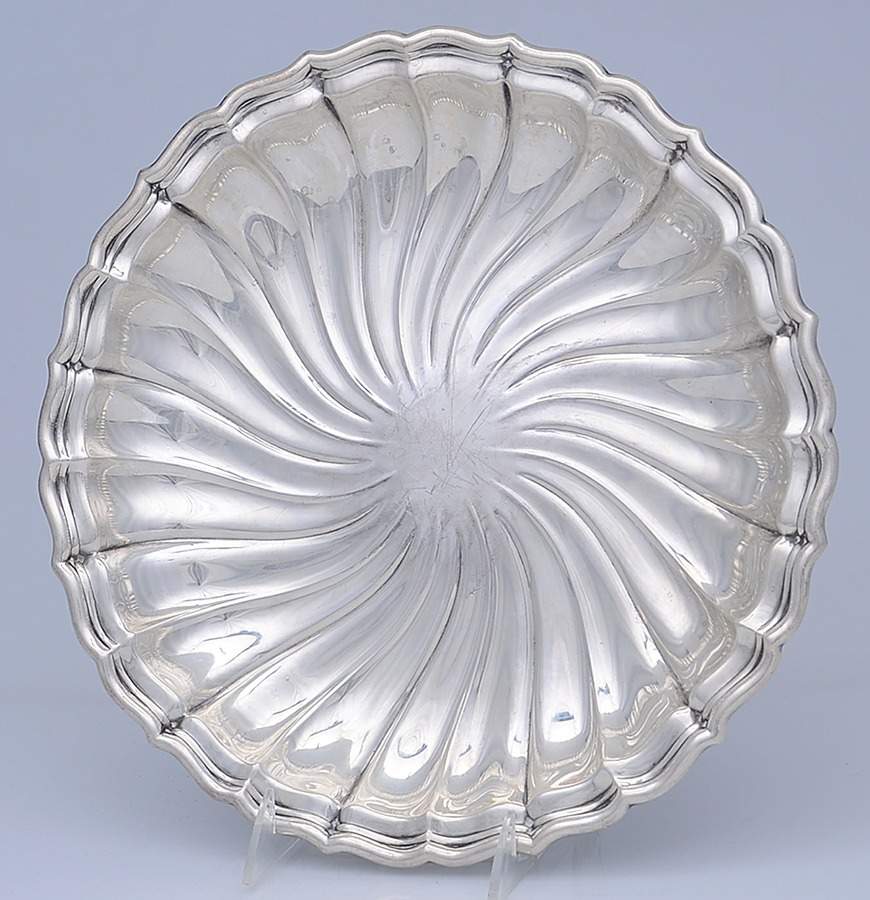 Swirled Flutes (Sterling, Hollowware) 12" Round Tray by Gorham Silver-1