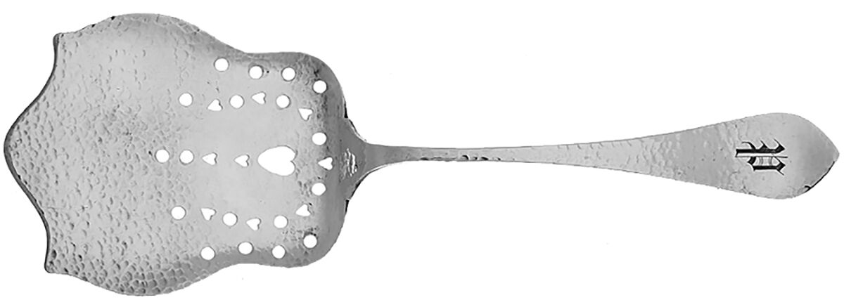 GES5 (STERLING) Solid Pierced Waffle Server by George W Shiebler-1