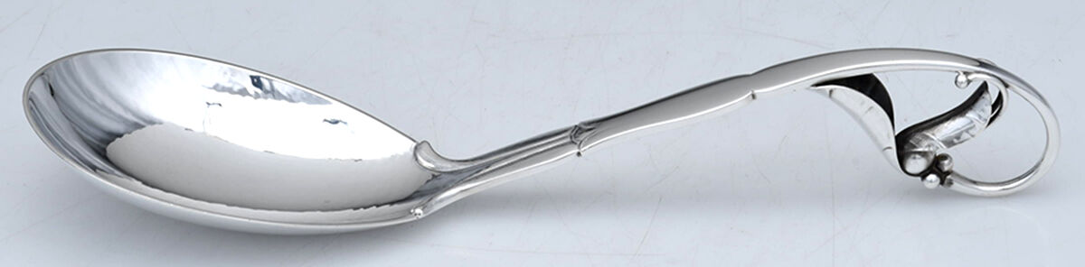 Ornamental Items (Sterling) Large Solid Serving Spoon by Georg Jensen (Denmark)-1