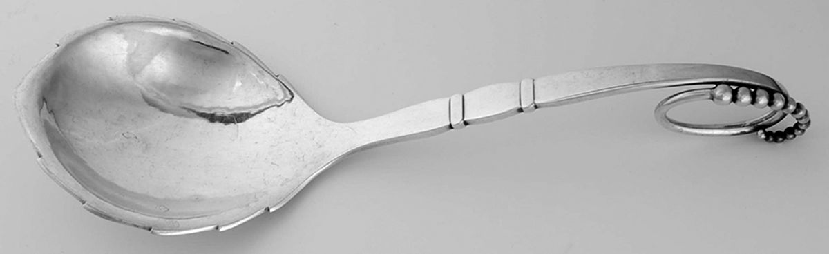 Ornamental Items (Sterling) Large Compote Serving Spoon by Georg Jensen (Denmark)-1