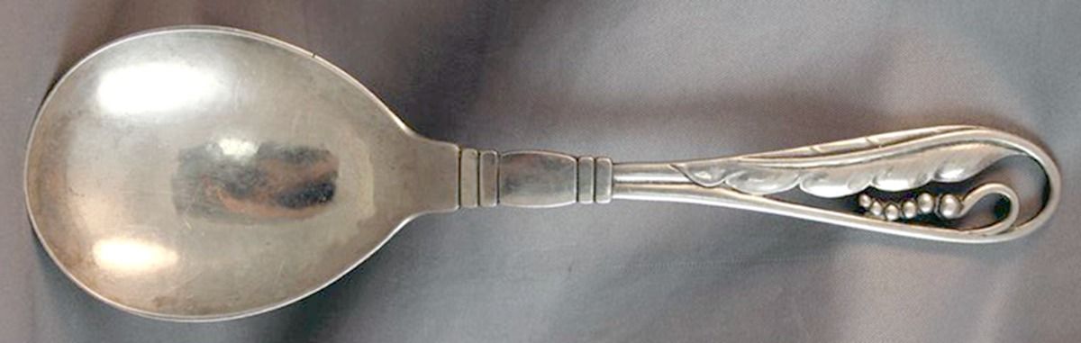 Ornamental Items (Sterling) Solid Compote Serving Spoon by Georg Jensen (Denmark)-1