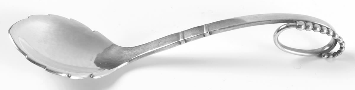 Ornamental Items (Sterling) Almond Spoon, Solid Piece by Georg Jensen (Denmark)-1