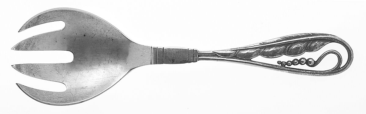 Ornamental Items (Sterling) Solid Compote Serving Fork by Georg Jensen (Denmark)-1