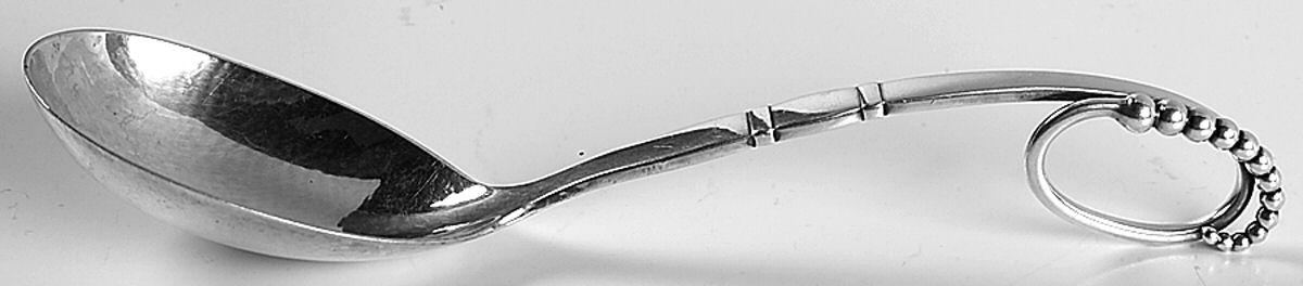 Ornamental Items (Sterling) Solid Serving Spoon by Georg Jensen (Denmark)-1