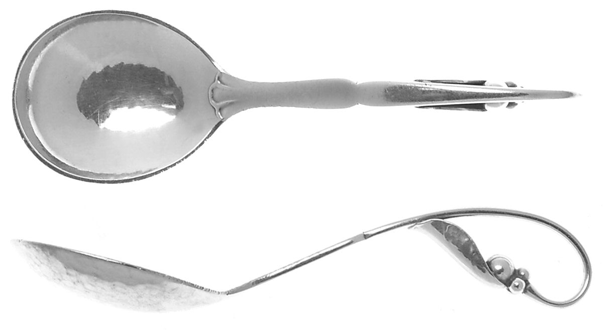Ornamental Items (Sterling) Sugar Spoon by Georg Jensen (Denmark)-1
